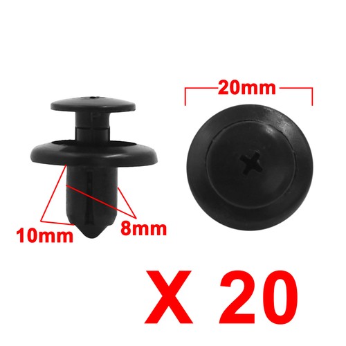 20x schwarz kunststoff nieten - 20x,
