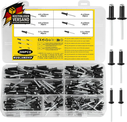 200 stück blindnieten alu - 200,