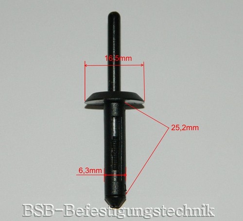 Stk kunststoff nieten - 10, stk.