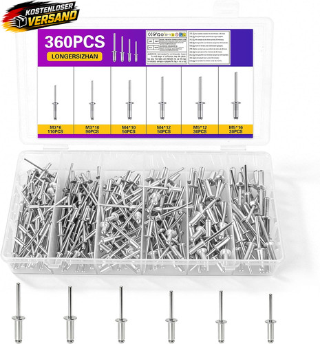 Aluminium blindnieten set - set, für